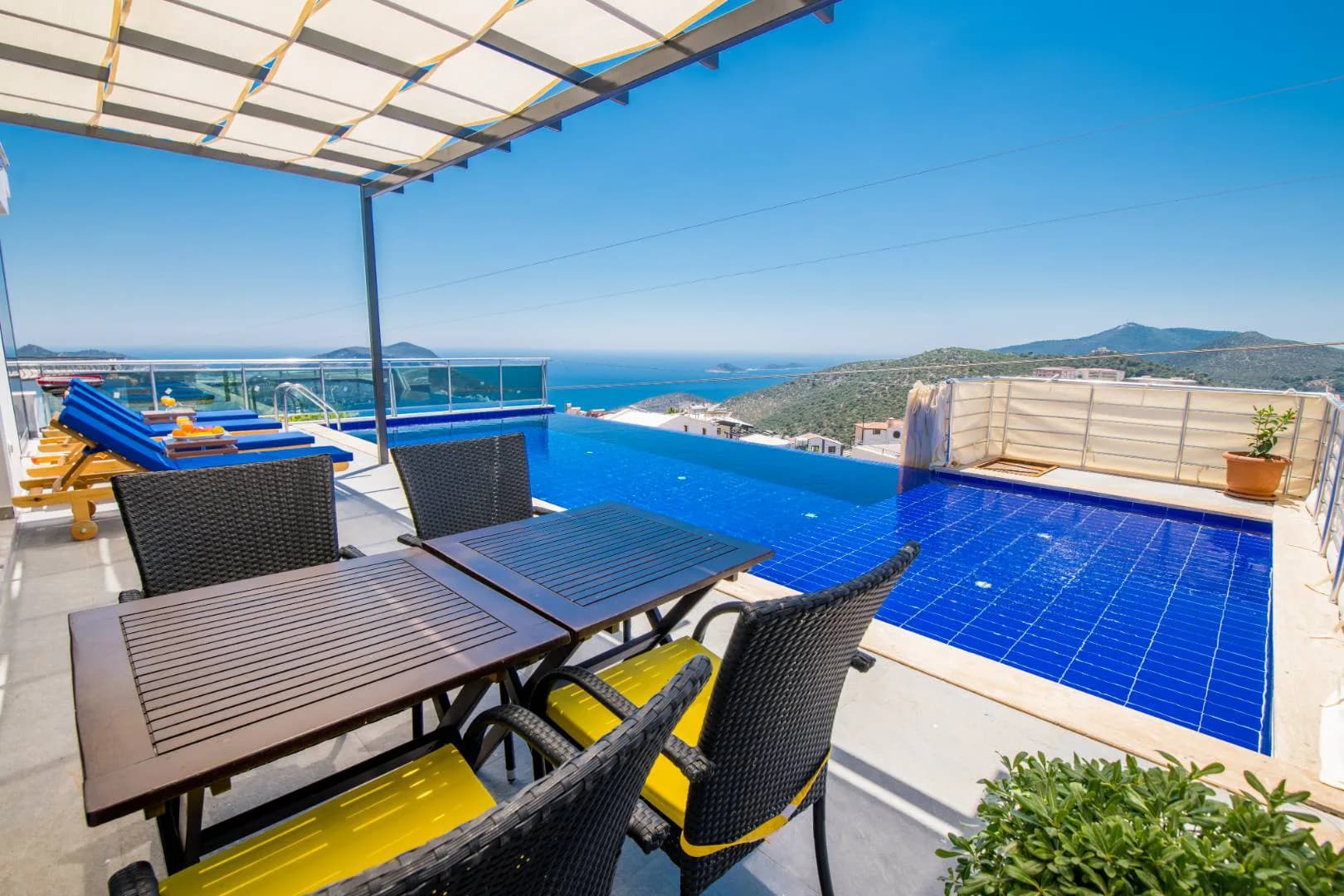Kaş İslamlar'da Muhteşem Deniz Manzaralı, Özel Havuzlu, Jakuzili Villa görsel 1