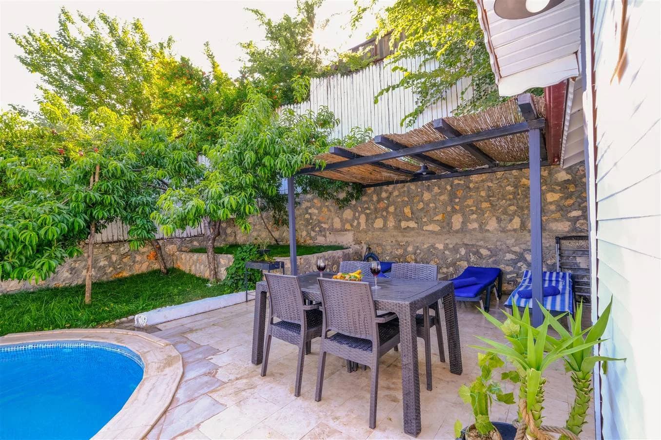 Kaş İslamlar'da Çekirdek Ailelere Uygun, Özel Havuzlu, 4 Kişilk Villa görsel 3