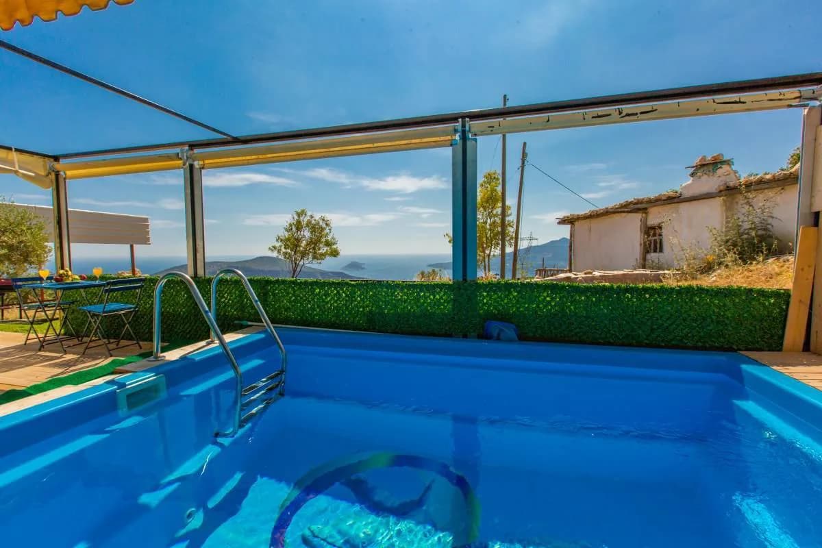Kaş Bezirgan'da Panoramik Deniz Manzaralı, Özel Havuzlu, Kiralık Villa görsel 3