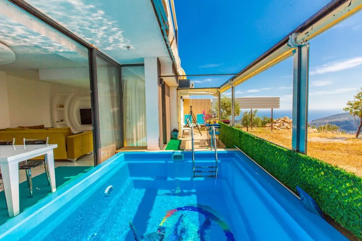 Kaş Bezirgan'da Panoramik Deniz Manzaralı, Özel Havuzlu, Kiralık Villa görsel 1