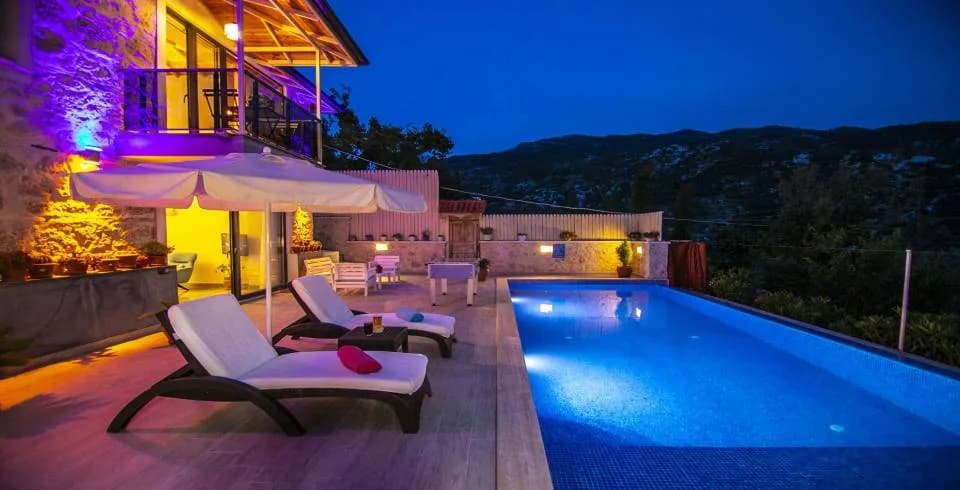 Kaş İslamlar'da Doğa Manzaralı, Özel Havuzlu, 2 Kişilik Villa görsel 1