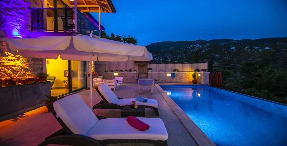 Kaş İslamlar'da Doğa Manzaralı, Özel Havuzlu, 2 Kişilik Villa görsel 2