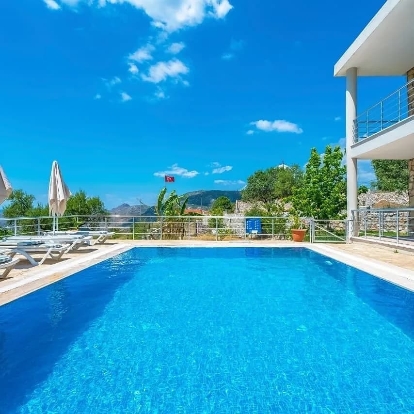 Marmaris Söğüt'de Muhteşem Deniz Manzaralı, Özel Havuzlu, Lüks Villa görsel 3