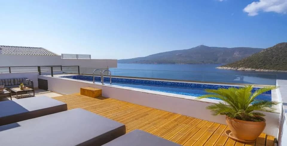 Kaş Kalkan'da Benzersiz Deniz Manzaralı, Özel Havuzlu, Estetik Villa görsel 3