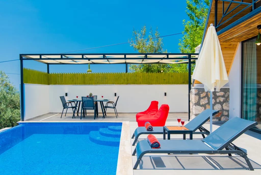 Kaş İslamlar'da Muhteşem Doğada, Özel Havuzlu, Kiralık Bungalov görsel 3