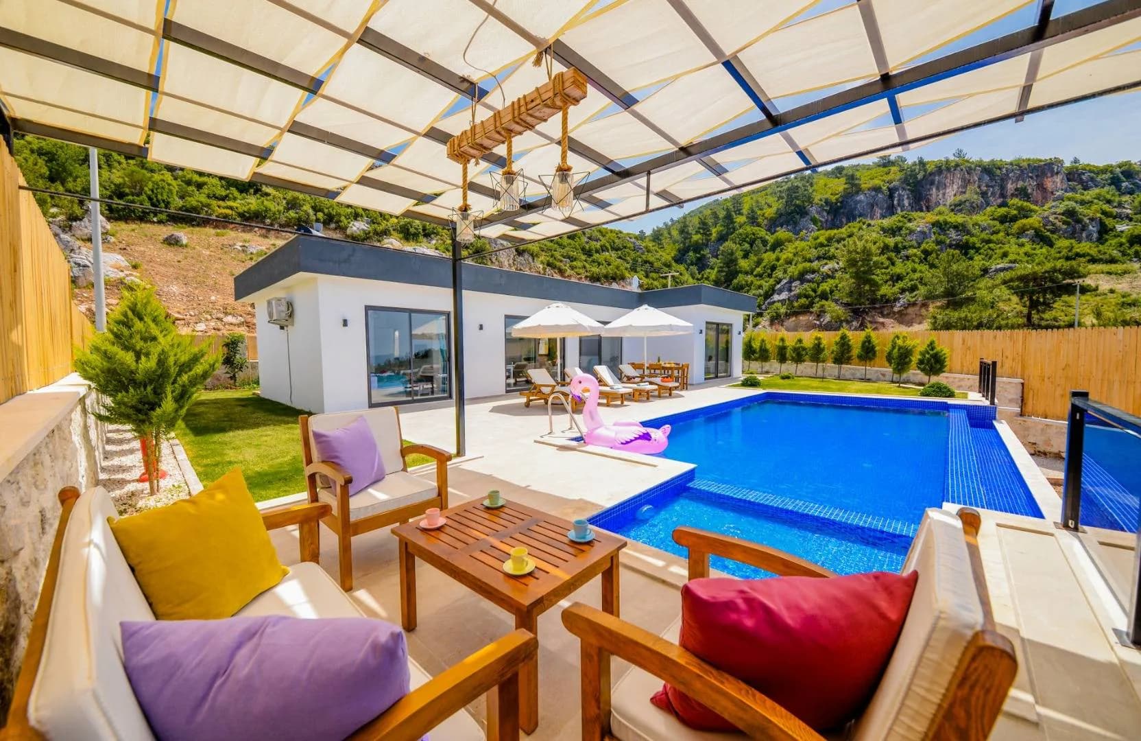 Kaş Aklar'da Gözlerden Uzak Konumda, Özel Havuzlu, Modern Villa görsel 3