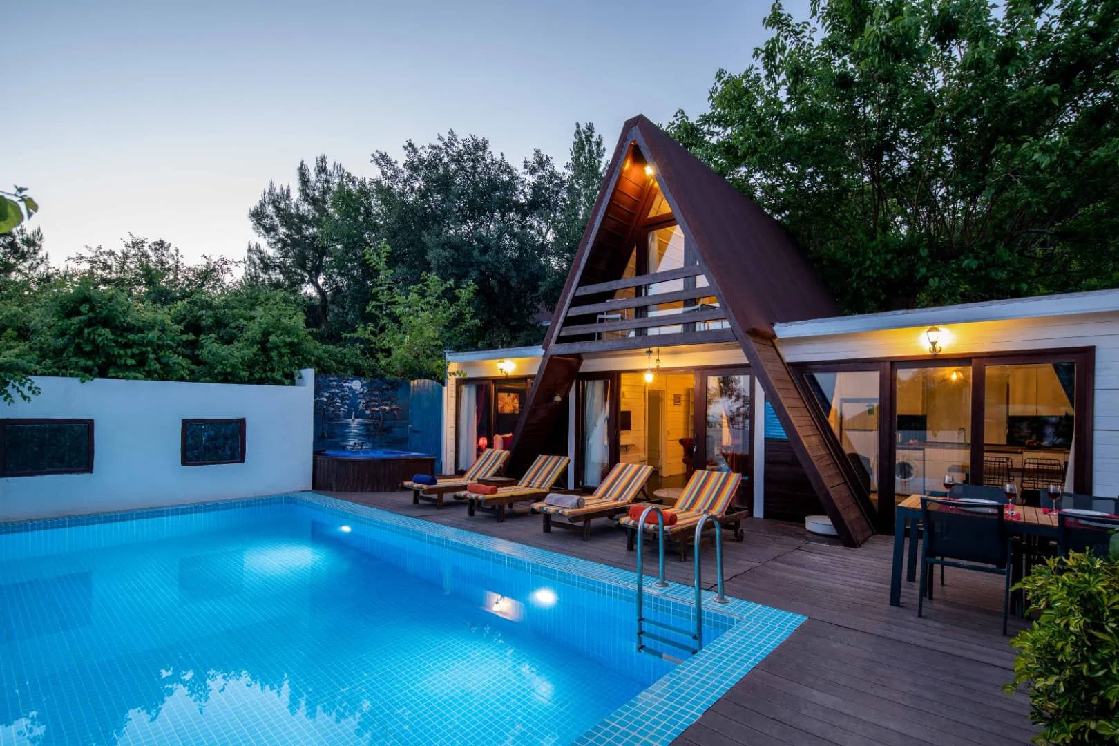 Kaş İslamlar'da Doğa İle İç İçe, Özel Havuzlu, Korunaklı Villa görsel 2
