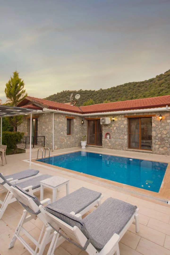 Fethiye Kayaköy'de Doğa İle İçiçe, Özel Havuzlu, Jakuzili Villa görsel 1