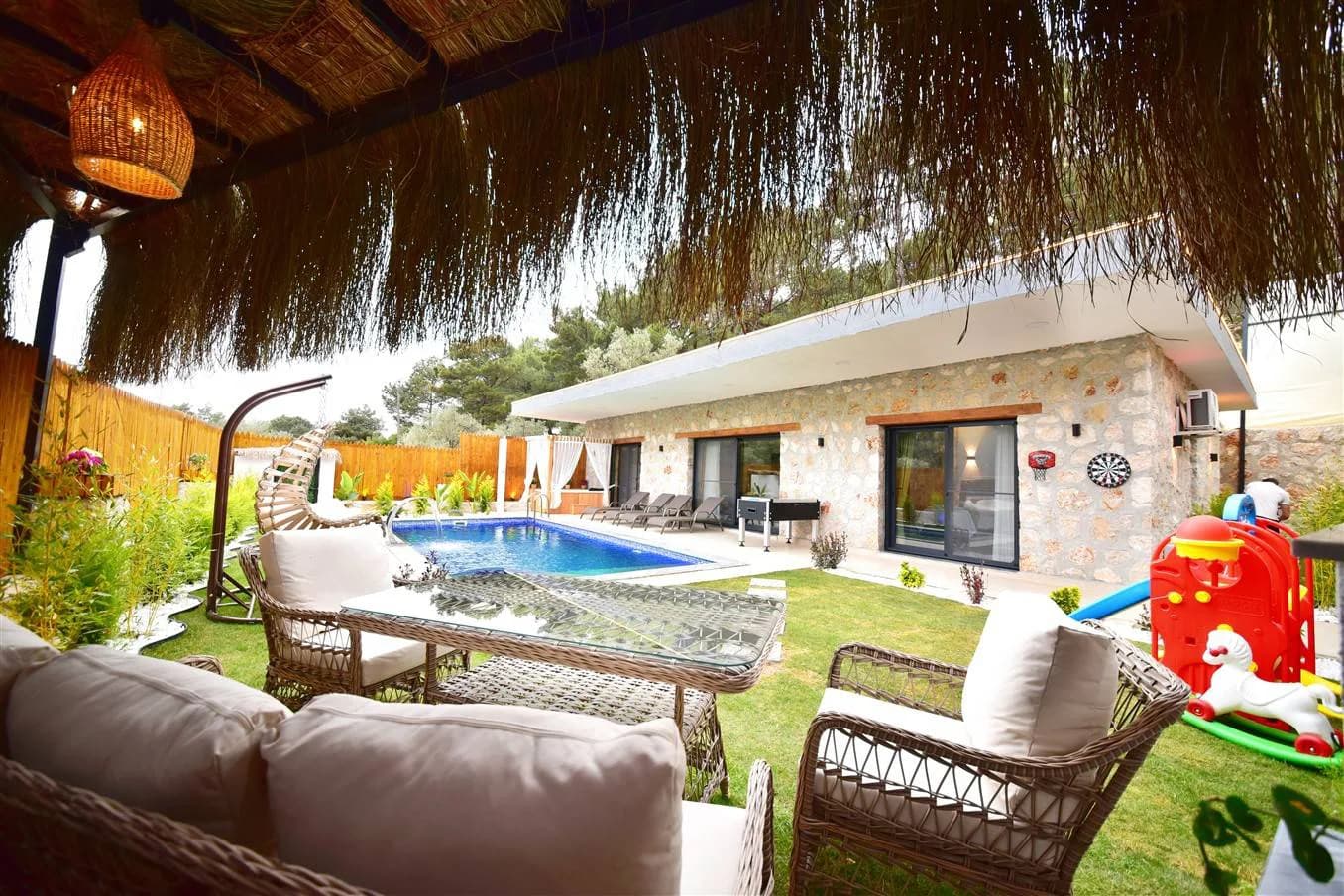 Kalkan Akbel'de Doğanın Kalbinde, Özel Havuzlu, Taş Villa görsel 1