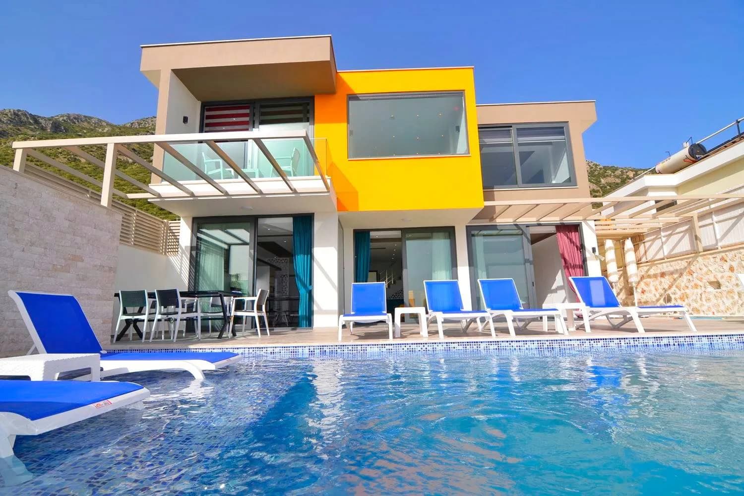 Kaş Kördere'de Muhteşem Deniz Manzaralı, Özel Havuzlu, Modern Villa görsel 1