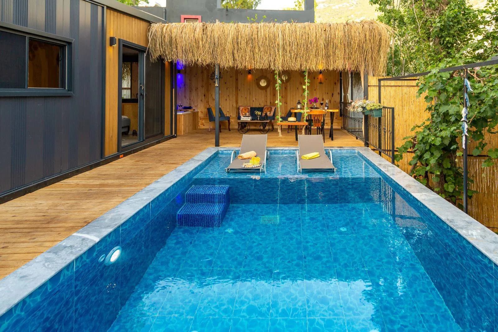 Kaş İslamlarda Minimalist Tasarımlı, Özel Havuzlu, 1+1 Tiny House görsel 1