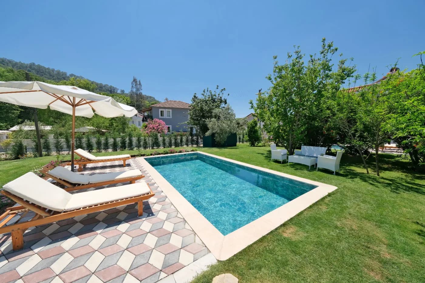 Fethiye İnlice'de Enfes Doğa Manzaralı, Özel Havuzlu, Kiralık Villa görsel 3