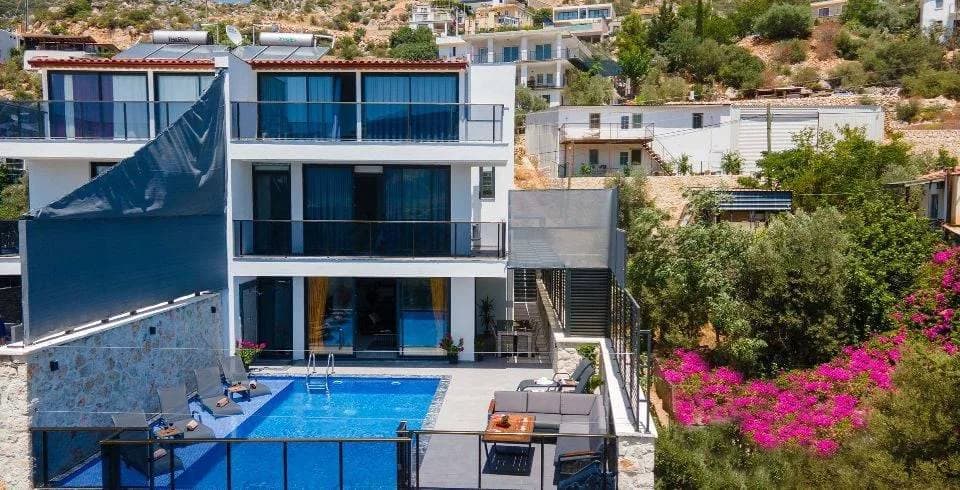Kaş Bezirgan'da Enfes Doğa Manzaralı, Özel Havuzlu, İkiz Villa görsel 2