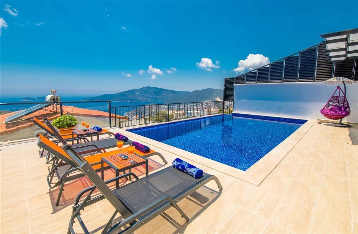 Kaş Bezirgan'da Deniz Manzaralı, Özel Havuzlu, Modern Villa görsel 3