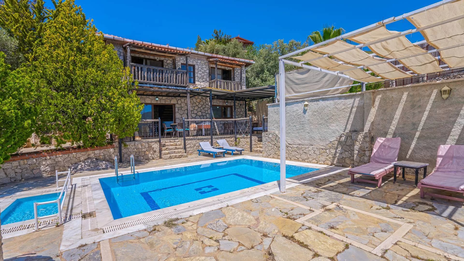 Kaş İslamlar'da Muhteşem Manzaralı, Özel Havuzlu, Jakuzili Villa görsel 1