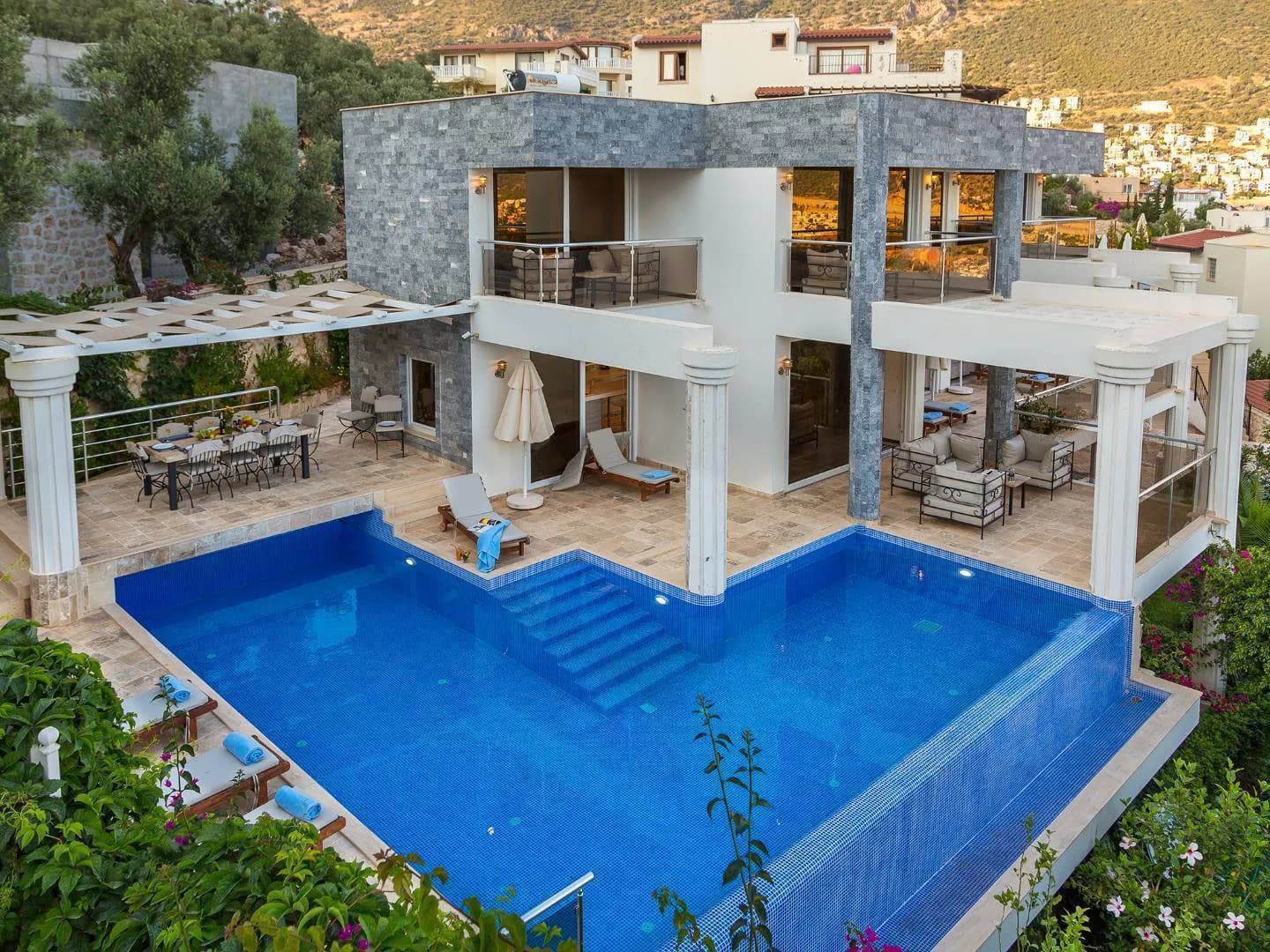Kaş Kalkan'da Deniz Manzaralı, Özel Havuzlu, Lüks Kiralık Villa görsel 3