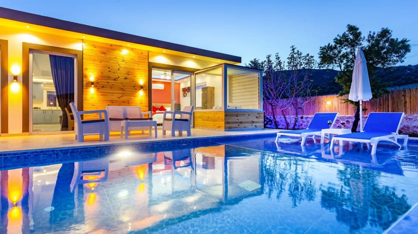 Kaş Sarıbelen'de Muhteşem Doğa İçerisinde, Özel Havuzlu, Kiralık Villa görsel 2