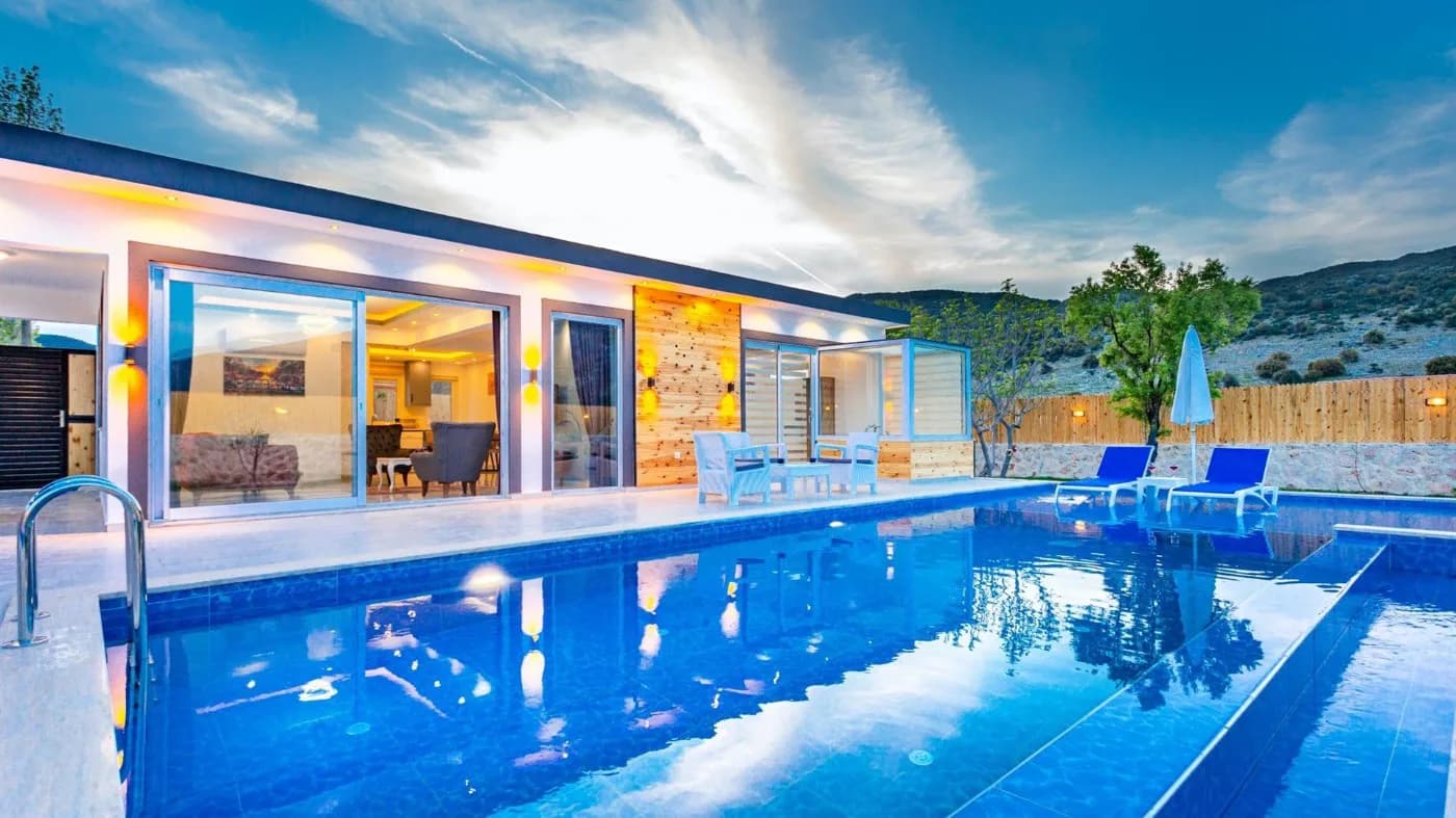 Kaş Sarıbelen'de Muhteşem Doğa İçerisinde, Özel Havuzlu, Kiralık Villa görsel 3