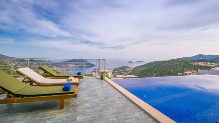 Kaş İslamlar'da Eşsiz Deniz Manzaralı, Özel Havuzlu, Jakuzili Villa görsel 2