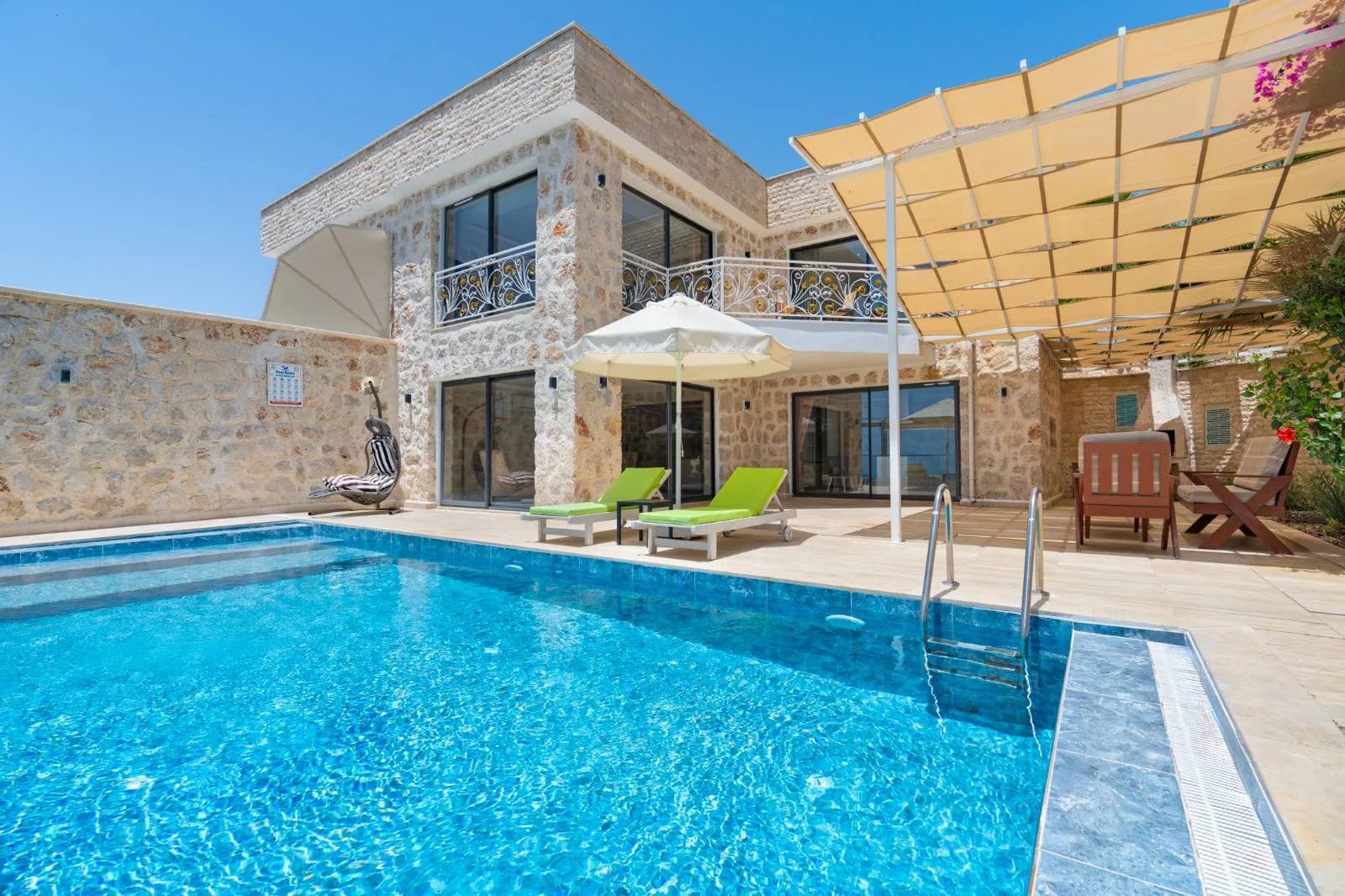 Kaş İslamlar'da Çekirdek Ailelere Uygun, Özel Havuzlu, İkiz Villa görsel 1