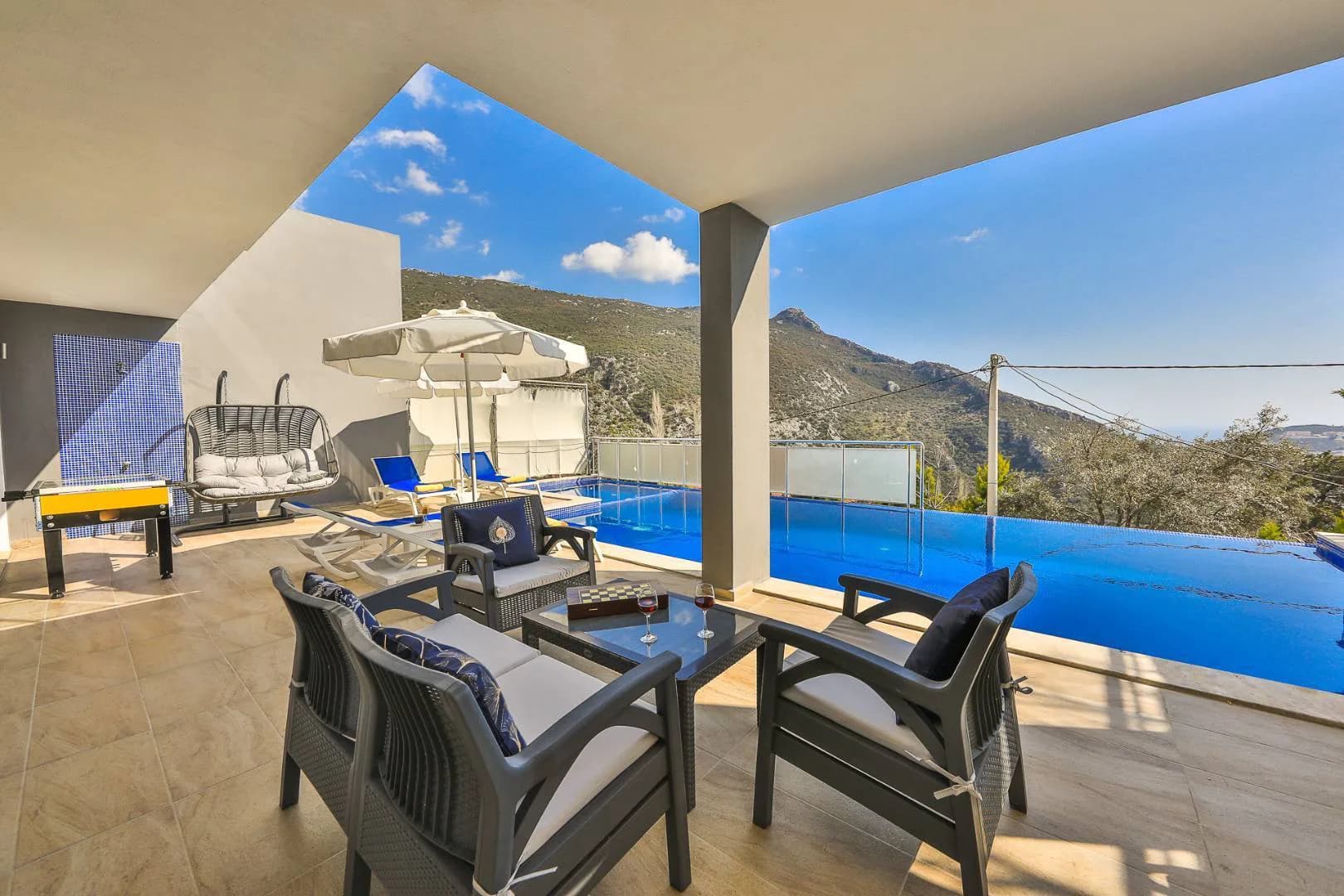 Kaş İslamlar'da Çekirdek Ailelere Uygun, Özel Havuzlu, 2+1 Villa görsel 3