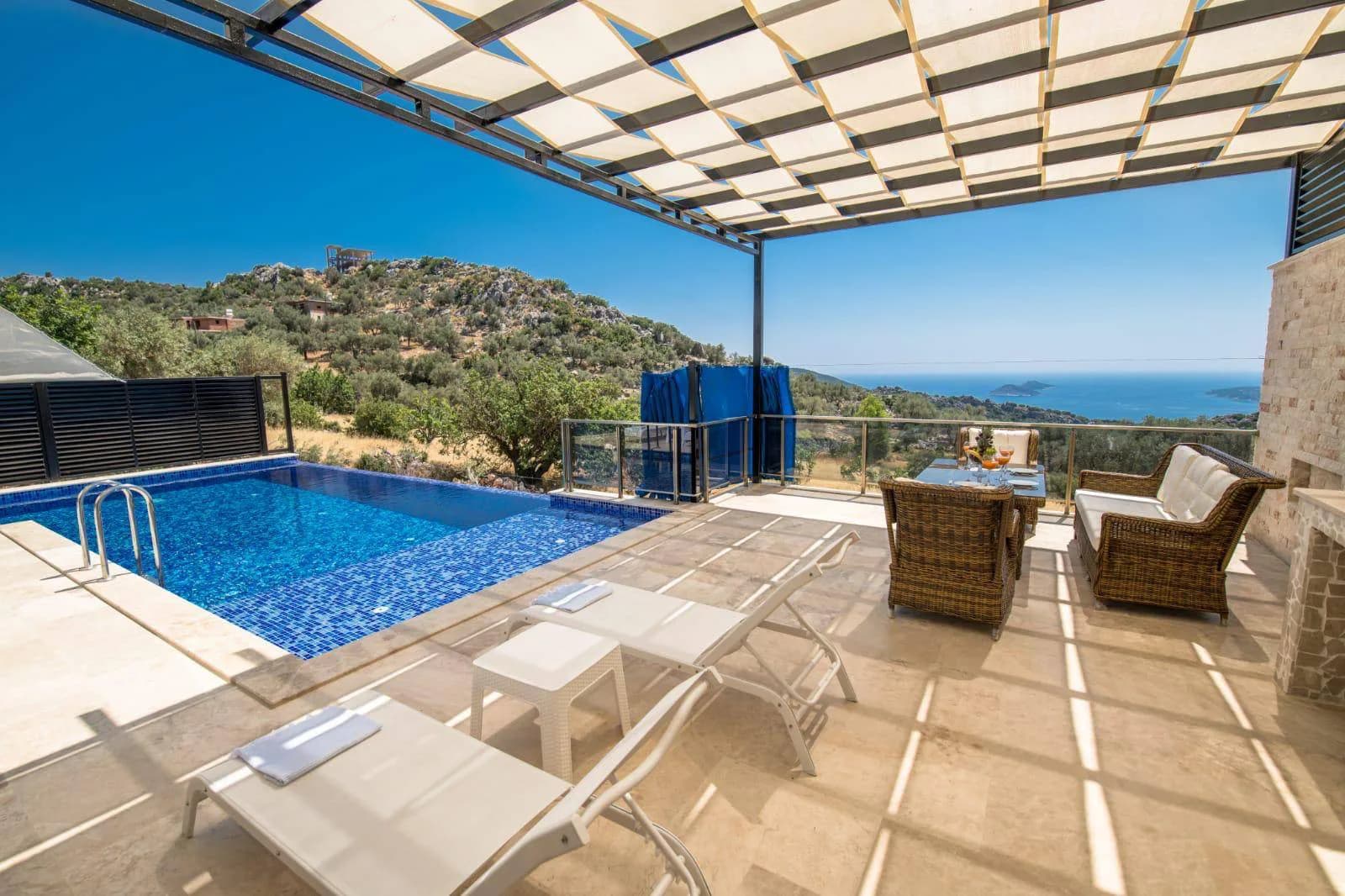Kaş Bezirgan'da Eşsiz Deniz Manzaralı, Özel Havuzlu, Lüks Villa görsel 3