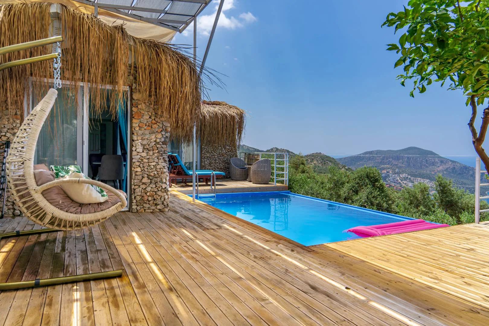 Kalkan Kördere'de Deniz Manzaralı, Özel Havuzlu, Balayı Villası görsel 1
