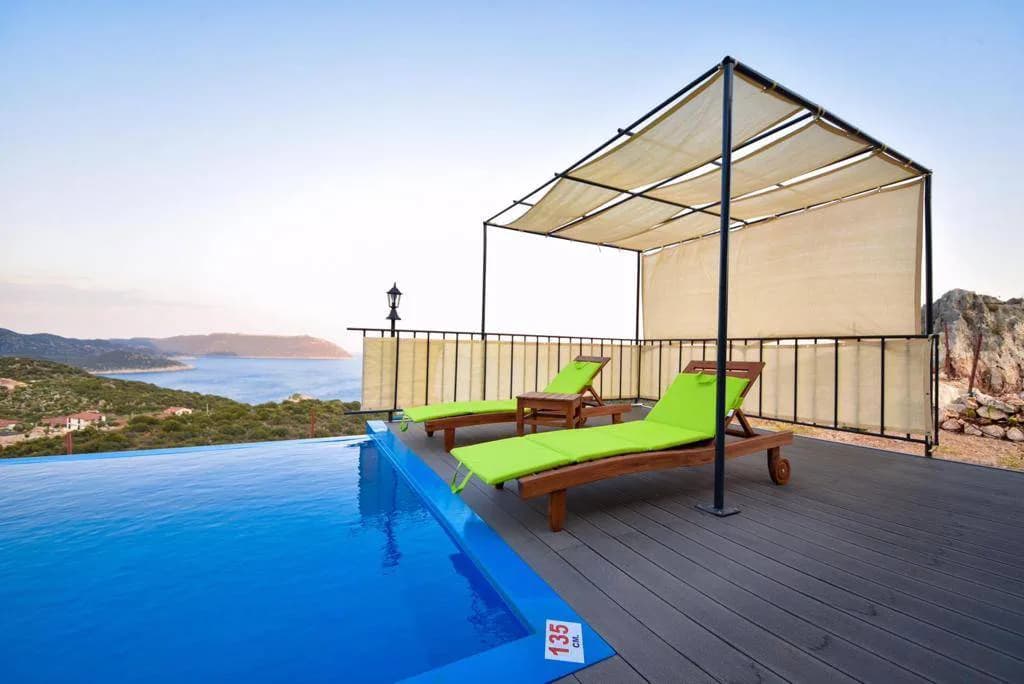 Antalya Kaş'ta Eşsiz Deniz Manzaralı, Özel Havuzlu, Kiralık Villa görsel 1
