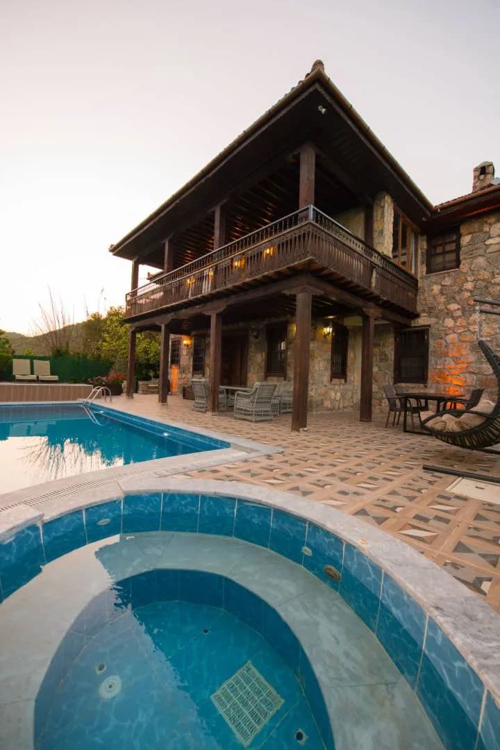 Fethiye Kayaköy'de Şehirden Uzakta, Özel Havuzlu, Taş Villa görsel 2