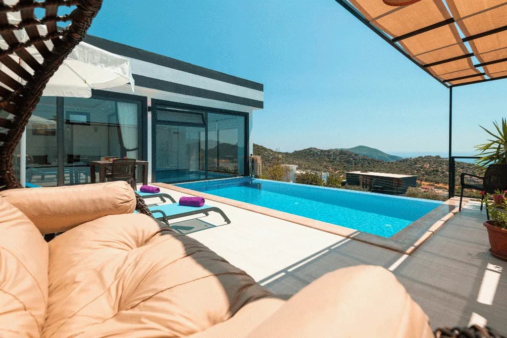 Kaş Kördere'de Muhteşem Deniz Manzaralı, Özel Havuzlu, Kiralık Villa görsel 1
