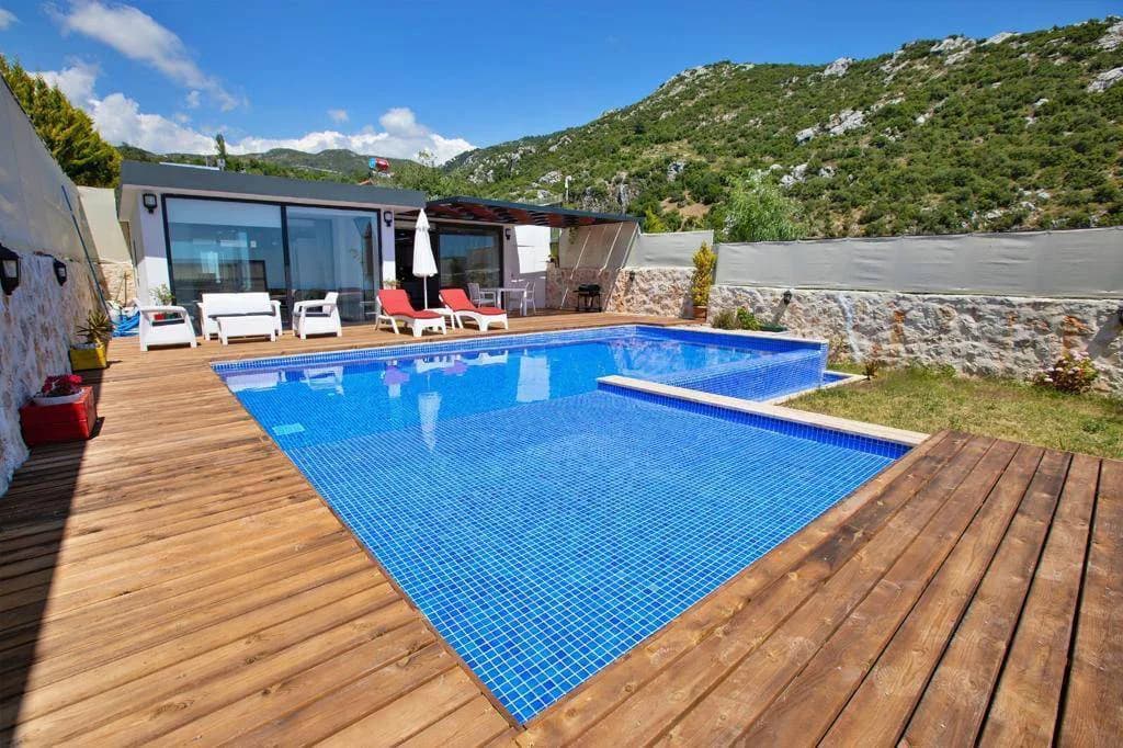 Kaş İslamlar'da Harika Deniz Manzaralı, Özel Havuzlu, Jakuzili Villa görsel 2
