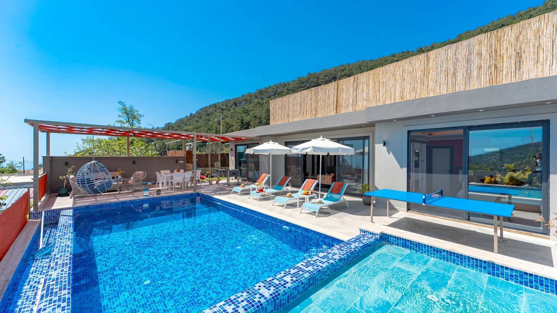 Kaş İslamlar'da Deniz Manzaralı, Özel Havuzlu, Jakuzili Villa görsel 1