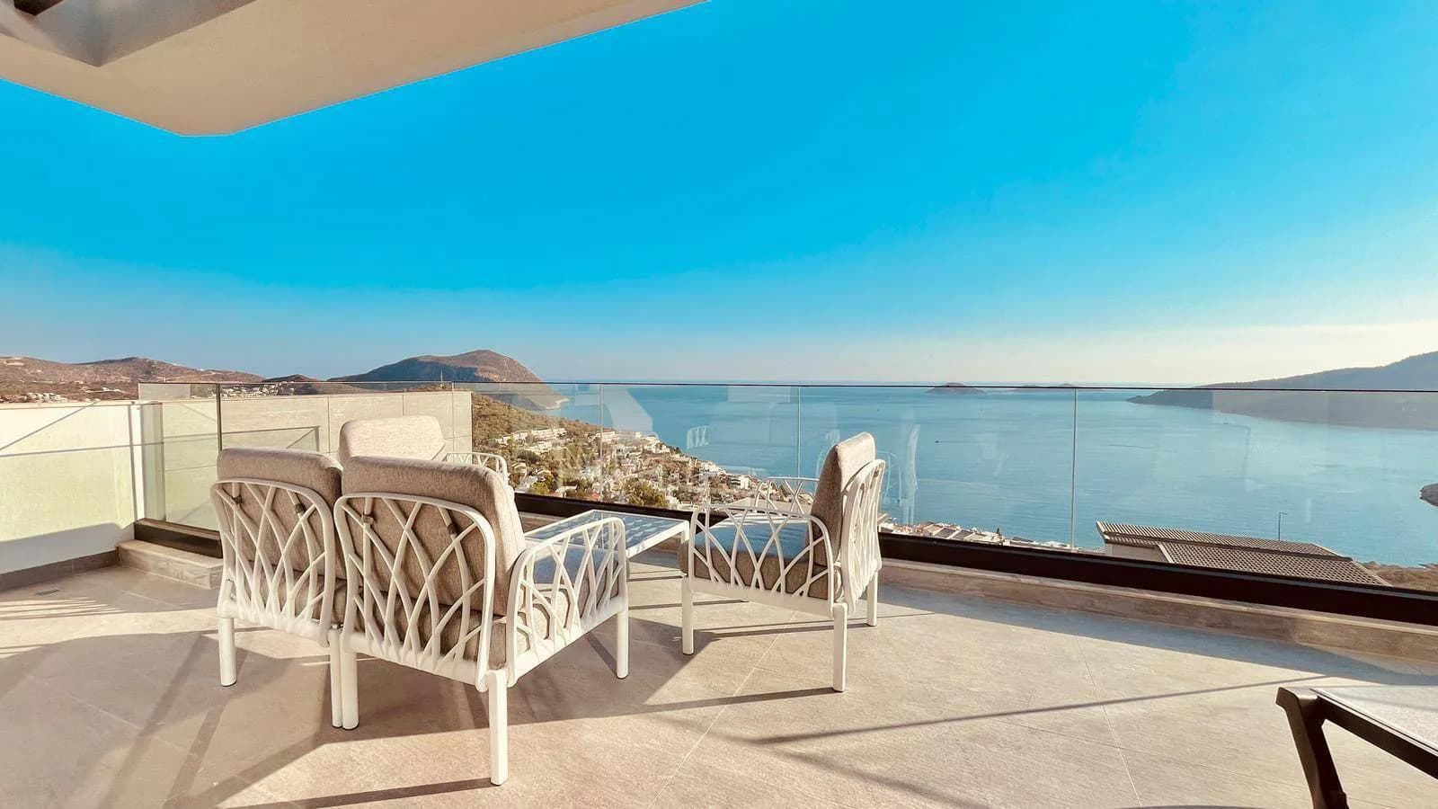 Kaş Kalkan'da Büyüleyici Deniz Manzaralı, Özel Havuzlu, 3+1 Villa görsel 2