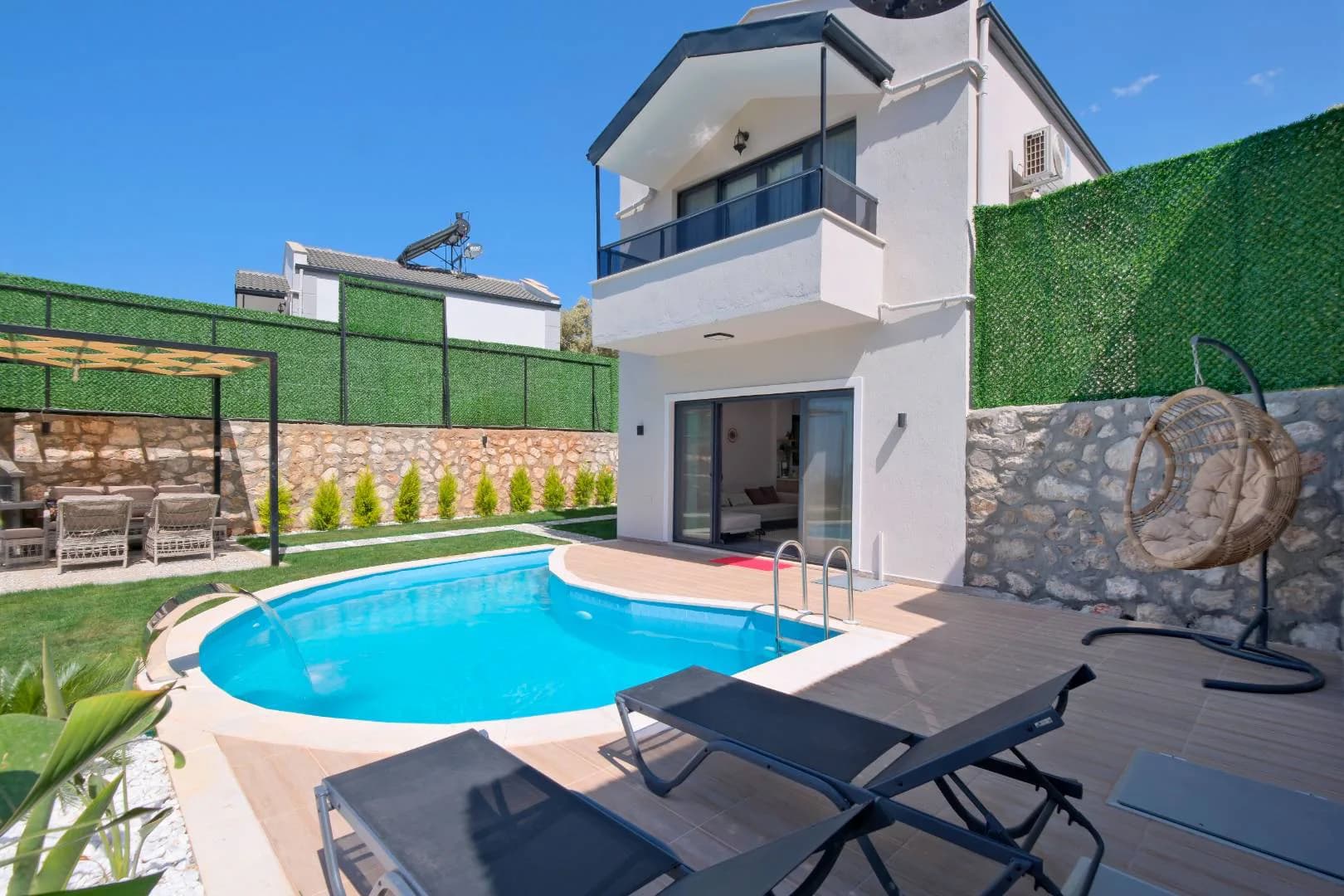 Fethiye Karaağaç'ta Deniz Manzaralı, Özel Havuzlu, Bohem Villa görsel 2