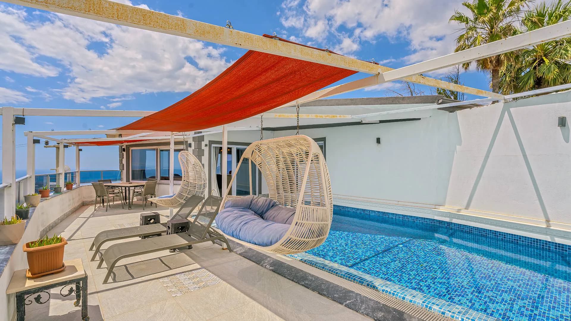 Kaş İslamlar'da Doğa Manzaralı, Özel Havuzlu, 4 Kişilik, Tatil Villası görsel 1