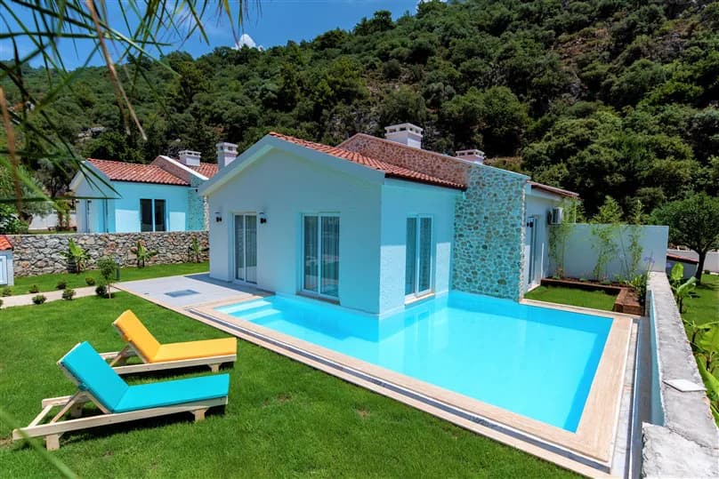 Fethiye Ölüdeniz'de Muhteşem Doğada, Özel Havuzlu, Balayı Villası görsel 2