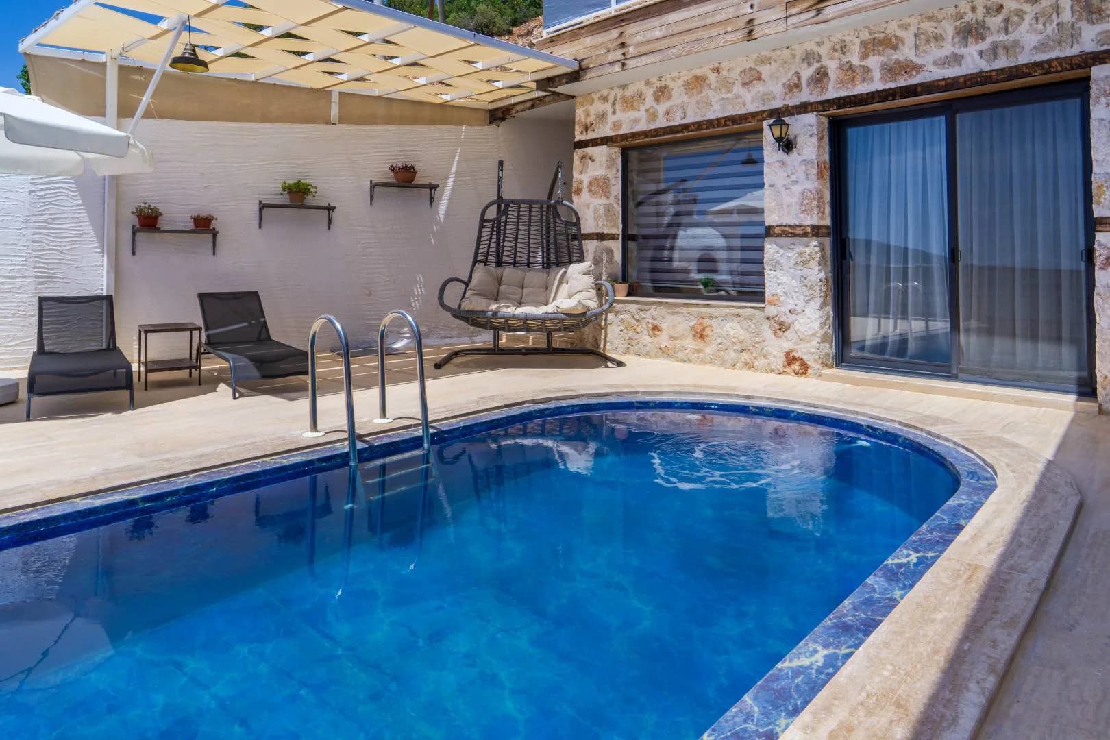 Kalkan Kördere'de Eşsiz Deniz Manzaralı, Özel Havuzlu, Balayı Villası görsel 2
