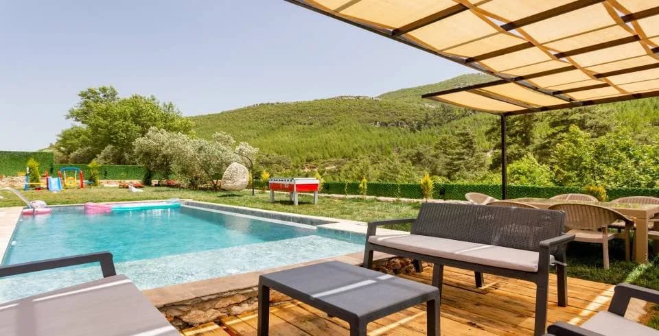Kaş Hacıoğlan'da Muhteşem Doğada, Çocuk Oyun Alanlı, 4 Kişilik Villa görsel 3