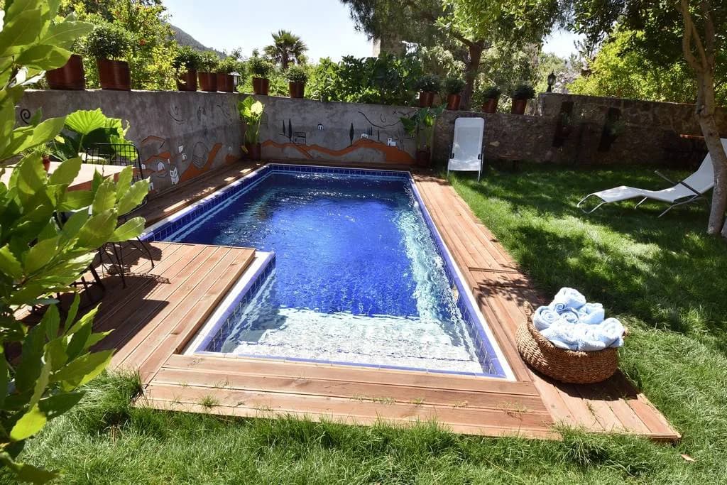 Fethiye Kayaköy'de Rum Mimarisine Sahip, Özel Havuzlu, Bahçeli Villa görsel 1