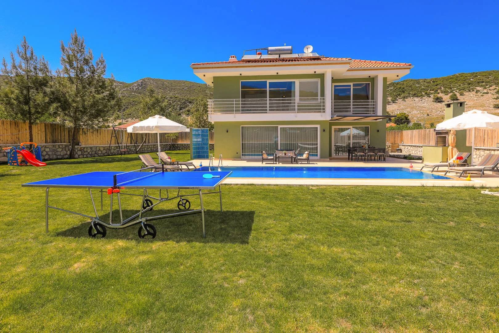 Kaş Sarıbelen’de Çocuklar İçin Oyun Alanlı, Özel Havuzlu, Kiralık Villa görsel 1