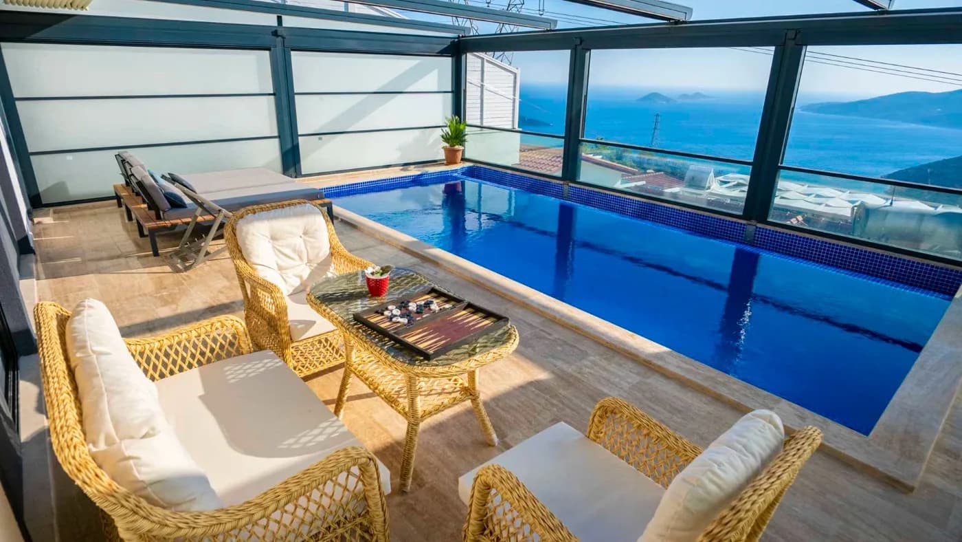 Kaş Bezirgan'da Deniz Manzaralı, Özel Havuzlu, Jakuzili Villa görsel 1