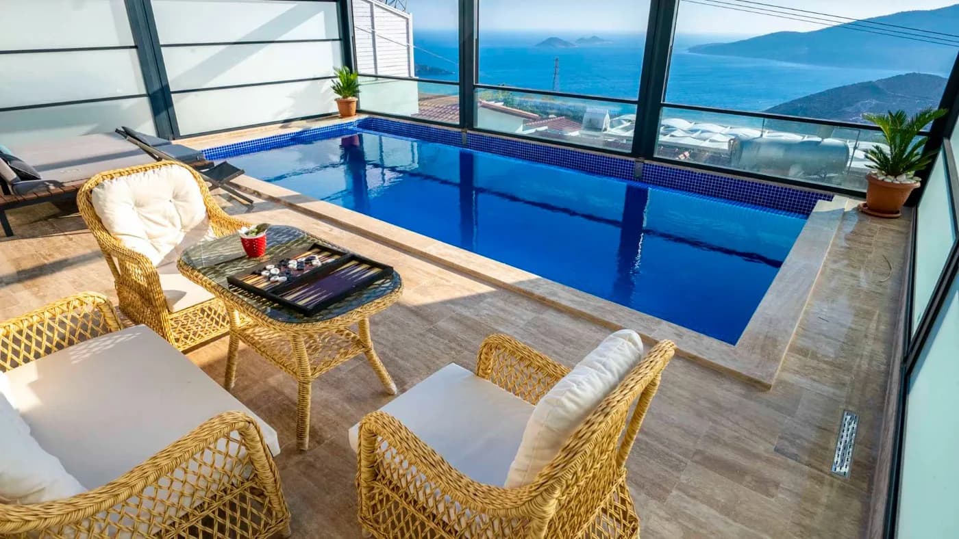 Kaş Bezirgan'da Deniz Manzaralı, Özel Havuzlu, Jakuzili Villa görsel 2