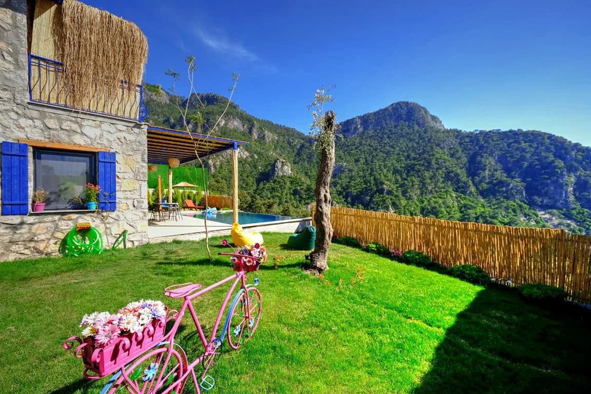 Fethiye Karaağaç'ta Harika Deniz Manzaralı, Özel Havuzlu, Kiralık Villa görsel 2
