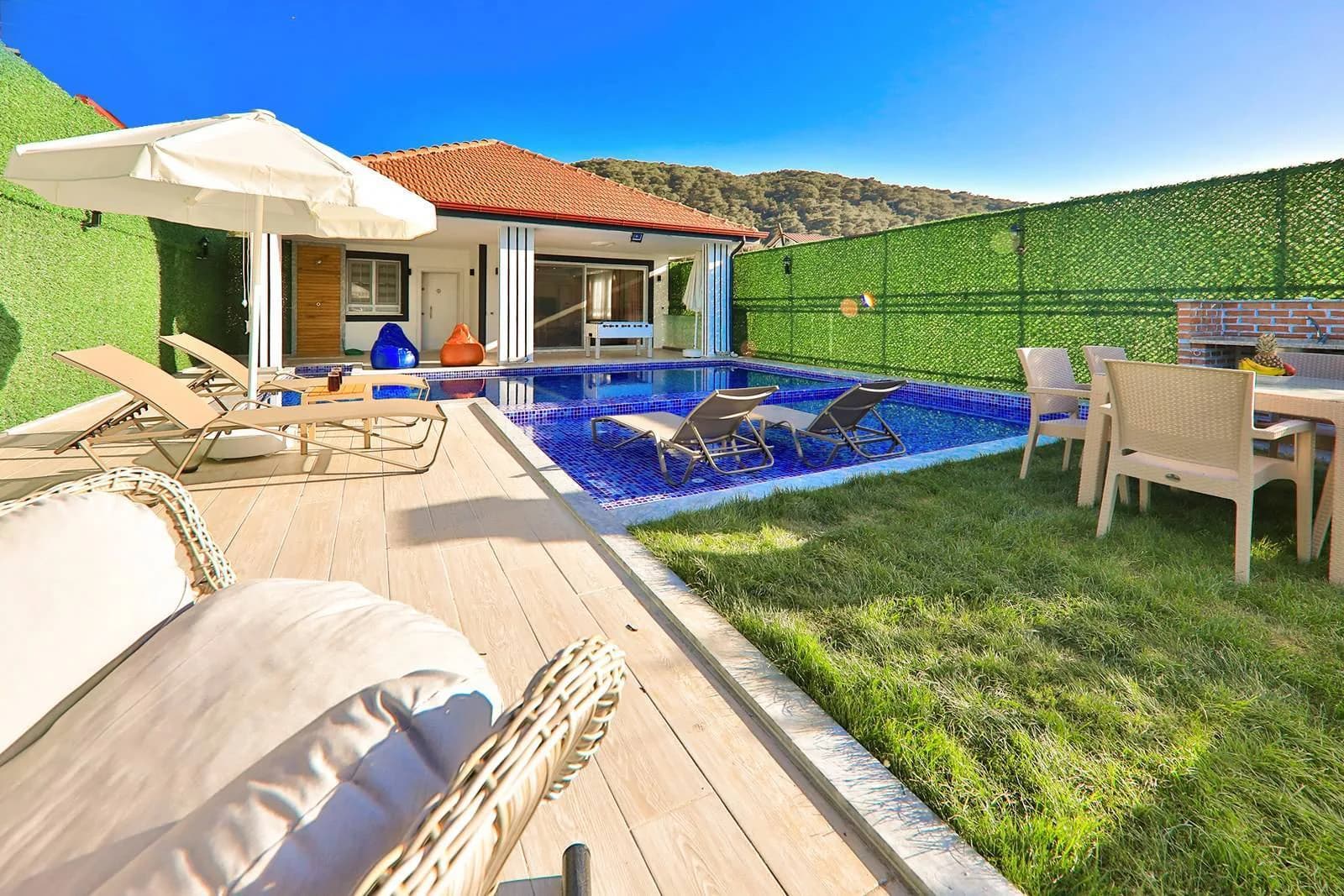 Kalkan Sarıbelen'de Doğa İçerisinde, Özel Havuzlu, Korunaklı Villa görsel 3