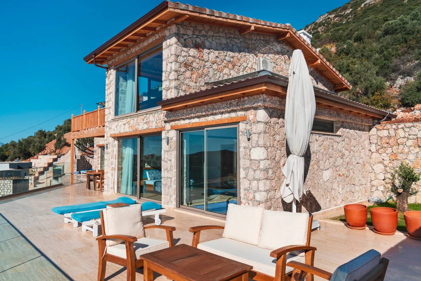 Kalkan Kördere'de Enfes Deniz Manzaralı, Özel Havuzlu, Jakuzili Villa görsel 1