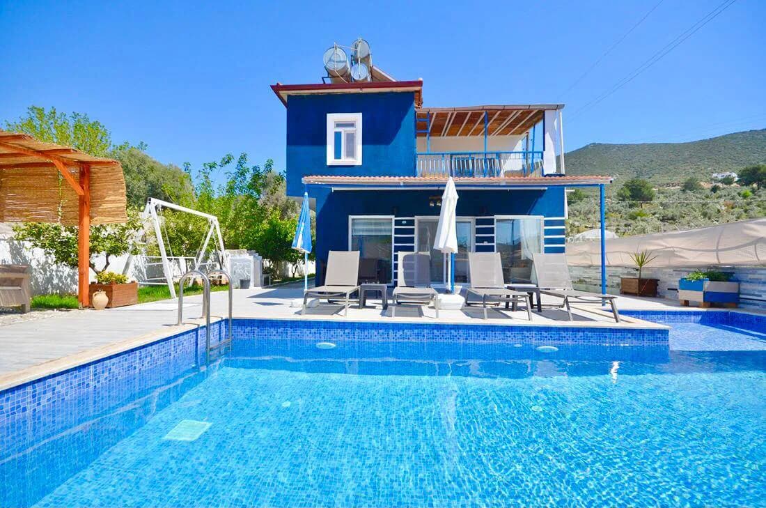 Kaş Yeşilköy'de Doğa Manzaralı, Özel Havuzlu, 2+1 Kiralık Villa görsel 1