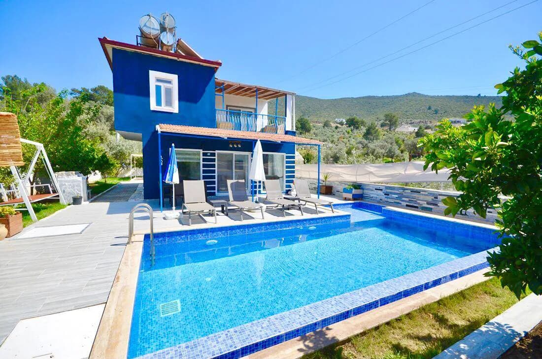 Kaş Yeşilköy'de Doğa Manzaralı, Özel Havuzlu, 2+1 Kiralık Villa görsel 2