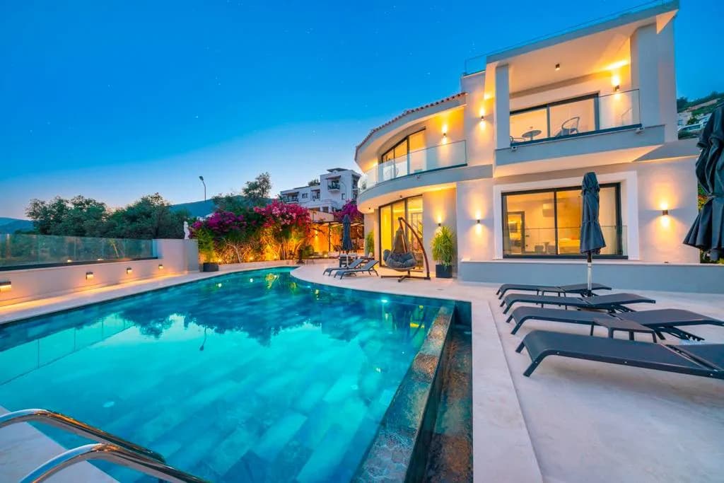 Kalkan Kalamar'da Muhteşem Deniz Manzaralı, Özel Havuzlu, Yazlık Villa görsel 2