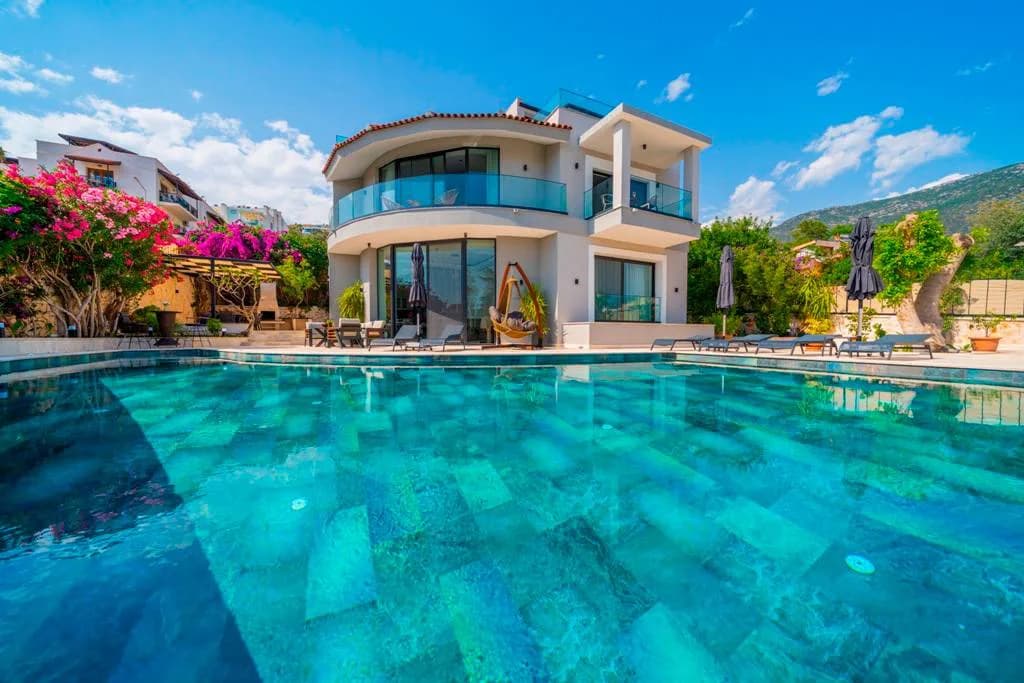 Kalkan Kalamar'da Muhteşem Deniz Manzaralı, Özel Havuzlu, Yazlık Villa görsel 3