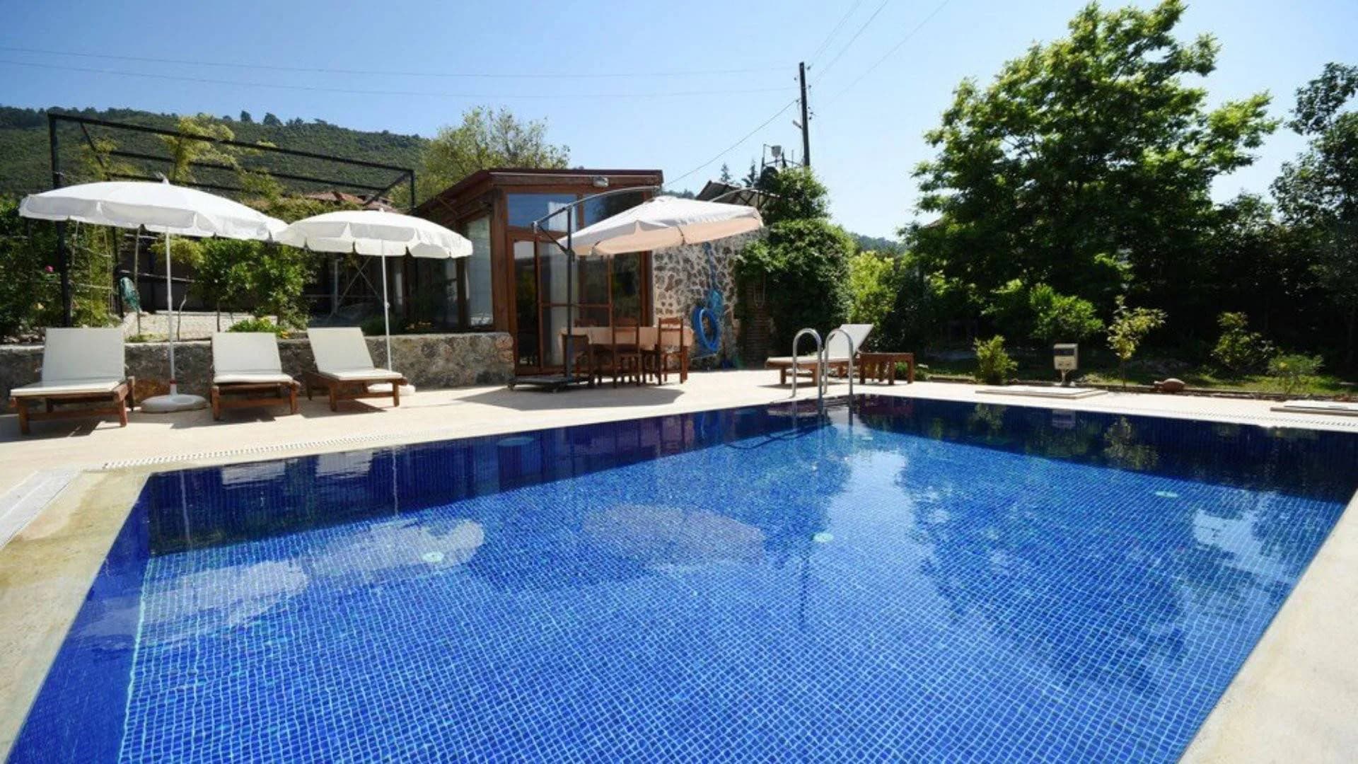 Fethiye Kayaköy'de Sakin Konumda, Özel Havuzlu, Modern Villa görsel 2